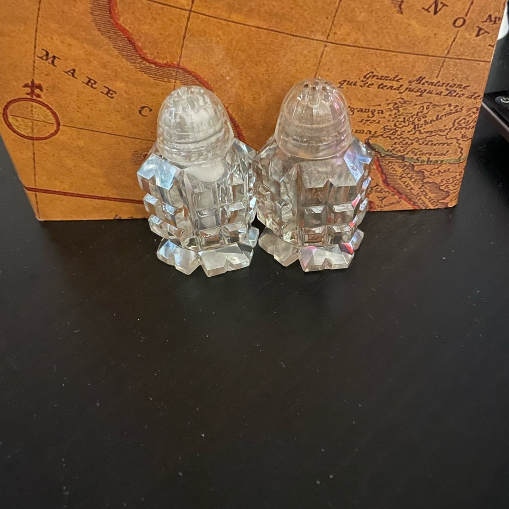 Lovely pressed glass Salt and Pepper Shakers